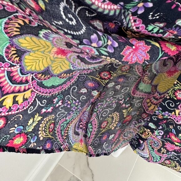 Anthropologie Vibrant Paisley Cover Up Tunic Top Size Medium - Picture 13 of 13